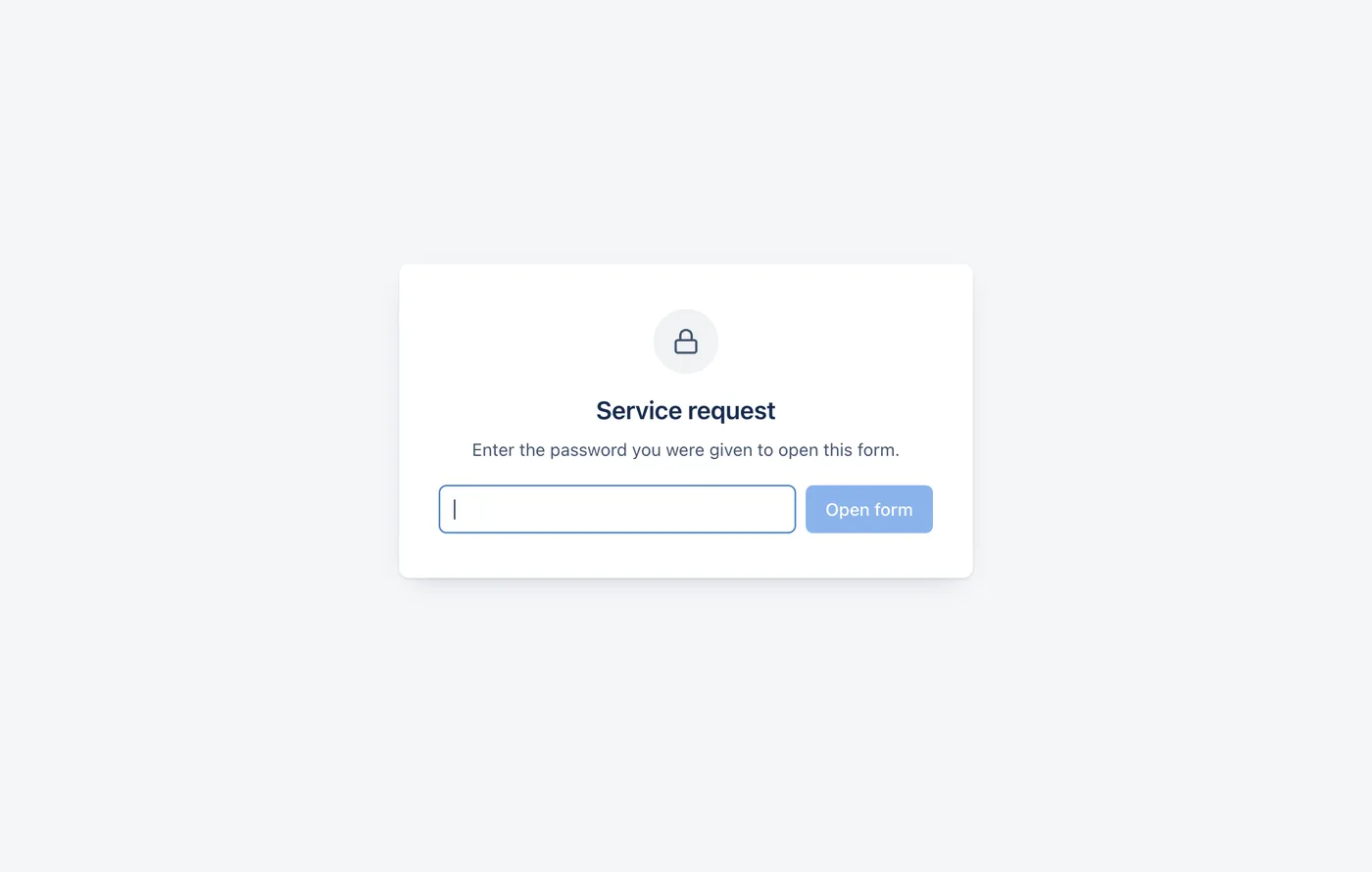 A password-protected form.
