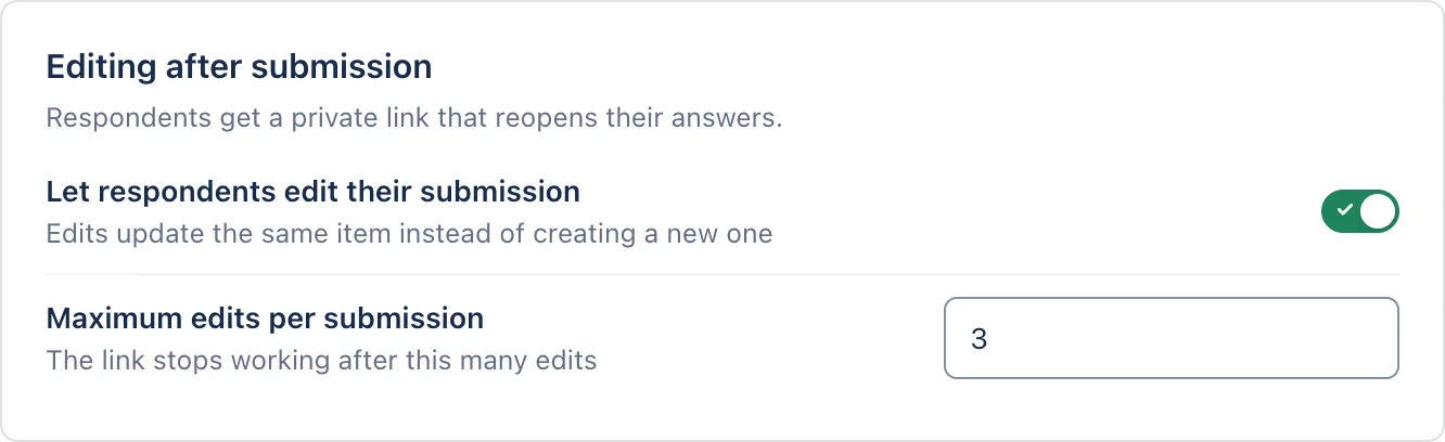 Editing after submission.