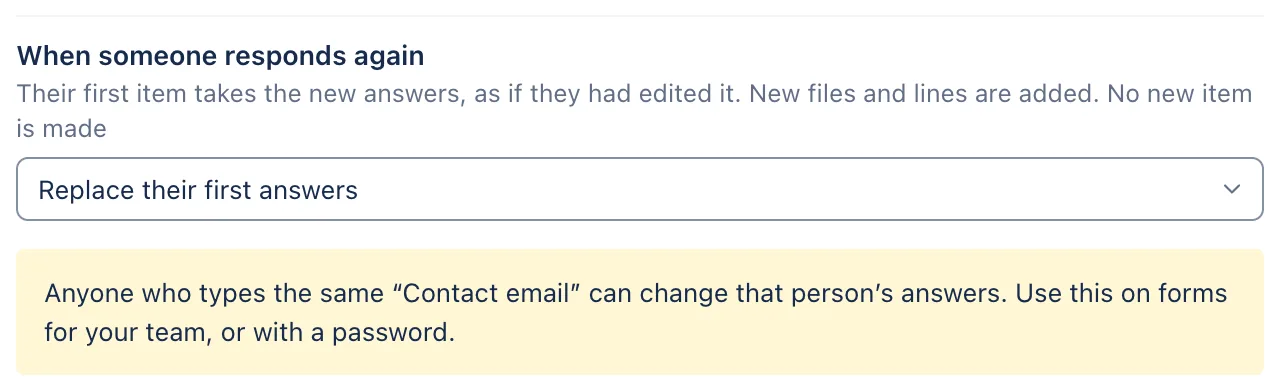 Replace their first answers, with its warning.